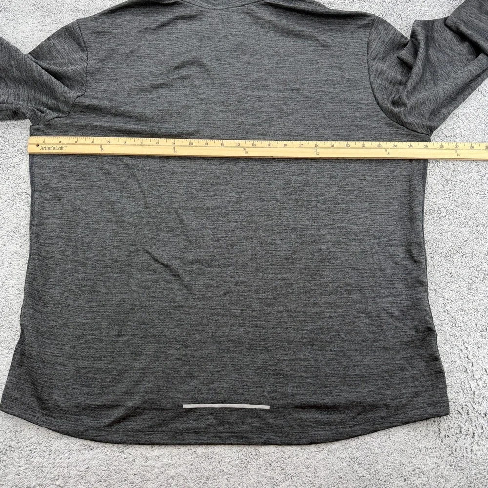 Nike Running Pullover Mens XL Gray 1/4 Zip Waffle Grid Mock Performance Swoosh